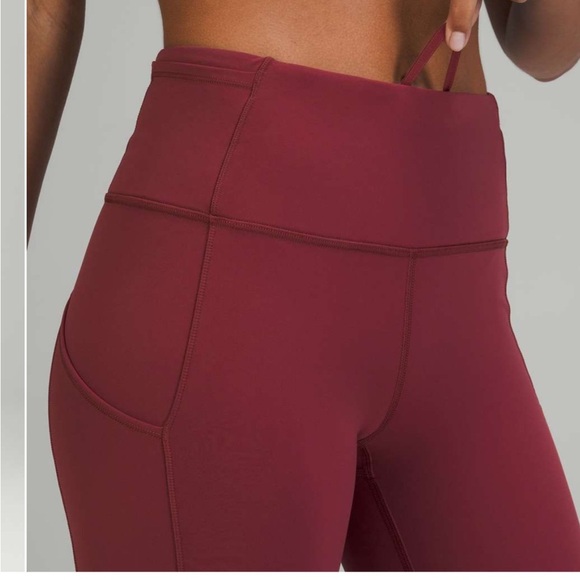 lululemon Fast and Free *Brushed High-Rise Tight 28" Mulled Wine Size 2 - Picture 5 of 15